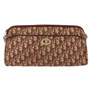 Christian Dior Trotter Canvas Shoulder Bag Red Gold Auth BA7997 - 0