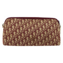 Christian Dior Trotter Canvas Shoulder Bag Red Gold Auth BA7997-3