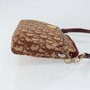 Christian Dior Trotter Canvas Shoulder Bag Red Gold Auth BA7997-4