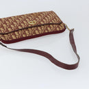 Christian Dior Trotter Canvas Shoulder Bag Red Gold Auth BA7997-7