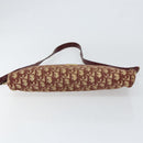 Christian Dior Trotter Canvas Shoulder Bag Red Gold Auth BA7997-9