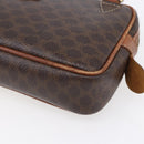 CELINE Macadam Canvas Shoulder Bag PVC Leather Brown Gold Auth BA8001-14