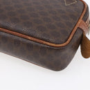 CELINE Macadam Canvas Shoulder Bag PVC Leather Brown Gold Auth BA8001-16