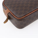 CELINE Macadam Canvas Shoulder Bag PVC Leather Brown Gold Auth BA8001-17