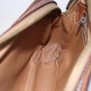 CELINE Macadam Canvas Shoulder Bag PVC Leather Brown Gold Auth BA8001-21