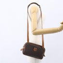 CELINE Macadam Canvas Shoulder Bag PVC Leather Brown Gold Auth BA8001-22