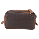 CELINE Macadam Canvas Shoulder Bag PVC Leather Brown Gold Auth BA8001-2