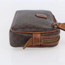 CELINE Macadam Canvas Shoulder Bag PVC Leather Brown Gold Auth BA8001-4