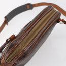 CELINE Macadam Canvas Shoulder Bag PVC Leather Brown Gold Auth BA8001-6