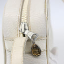 CELINE Shoulder Bag Leather White Auth BA8002-10