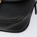 CELINE Shoulder Bag Leather Black Gold Auth BA8003-9