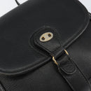 CELINE Shoulder Bag Leather Black Gold Auth BA8003-17