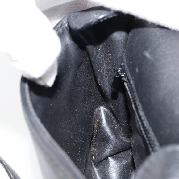 CELINE Shoulder Bag Leather Black Gold Auth BA8003