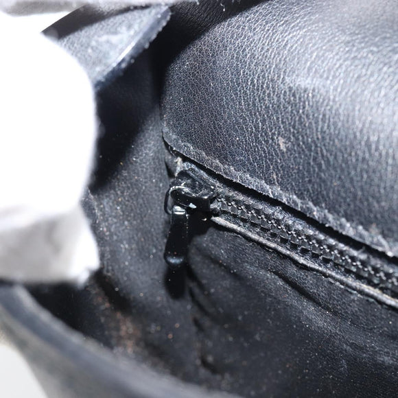 CELINE Shoulder Bag Leather Black Gold Auth BA8003