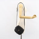 CELINE Shoulder Bag Leather Black Gold Auth BA8003-23