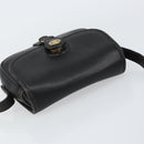 CELINE Shoulder Bag Leather Black Gold Auth BA8003-6