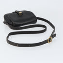 CELINE Shoulder Bag Leather Black Gold Auth BA8003-7