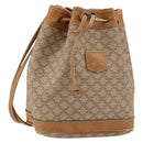 CELINE Macadam Canvas Shoulder Bag Beige Auth BA8004-1
