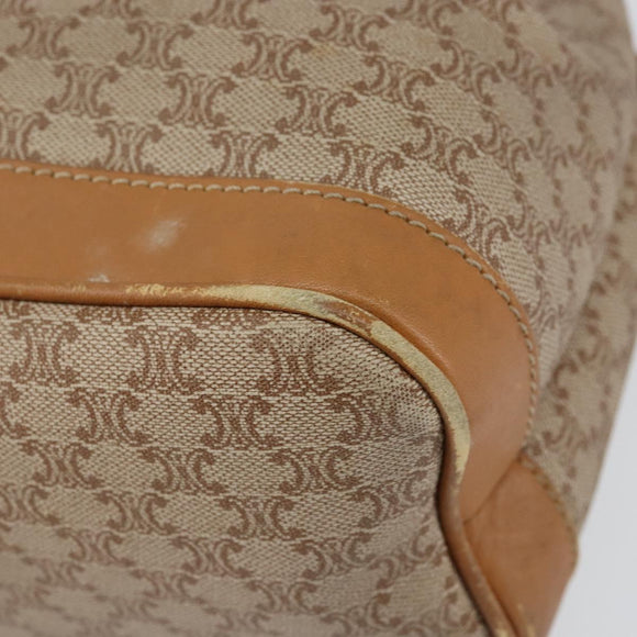 CELINE Macadam Canvas Shoulder Bag Beige Auth BA8004