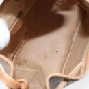 CELINE Macadam Canvas Shoulder Bag Beige Auth BA8004-11