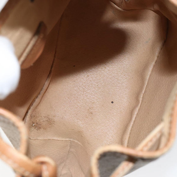 CELINE Macadam Canvas Shoulder Bag Beige Auth BA8004