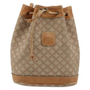 CELINE Macadam Canvas Shoulder Bag Beige Auth BA8004-13