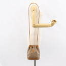 CELINE Macadam Canvas Shoulder Bag Beige Auth BA8004-21