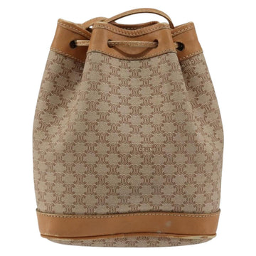 CELINE Macadam Canvas Shoulder Bag Beige Auth BA8004 - 0