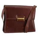 Salvatore Ferragamo Shoulder Bag Leather Brown Gold Auth BA8006-1