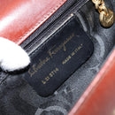 Salvatore Ferragamo Shoulder Bag Leather Brown Gold Auth BA8006-12