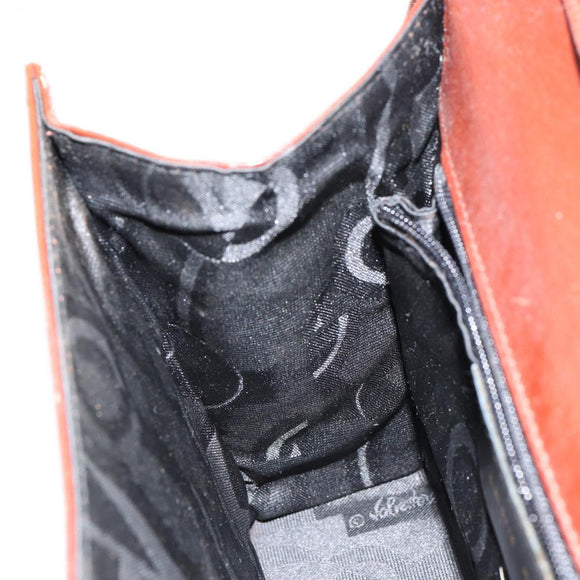 Salvatore Ferragamo Shoulder Bag Leather Brown Gold Auth BA8006