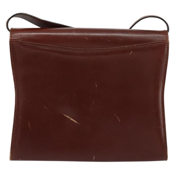 Salvatore Ferragamo Shoulder Bag Leather Brown Gold Auth BA8006