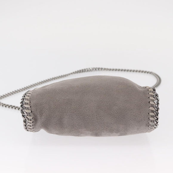 Stella MacCartney Chain Falabella Bag polyester Gray Silver 391698 Auth BA8008
