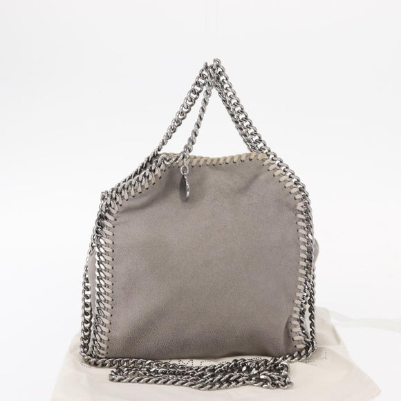 Stella MacCartney Chain Falabella Bag polyester Gray Silver 391698 Auth BA8008