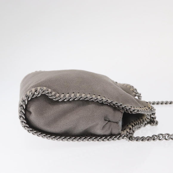 Stella MacCartney Chain Falabella Bag polyester Gray Silver 391698 Auth BA8008