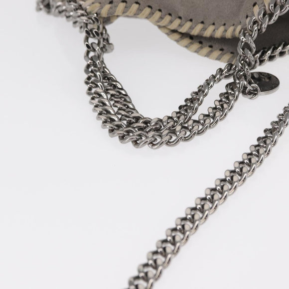Stella MacCartney Chain Falabella Bag polyester Gray Silver 391698 Auth BA8008
