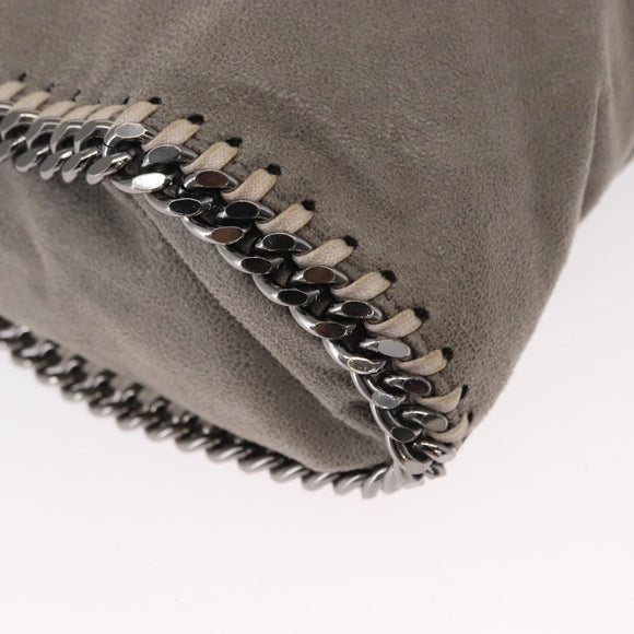 Stella MacCartney Chain Falabella Bag polyester Gray Silver 371223 Auth BA8009
