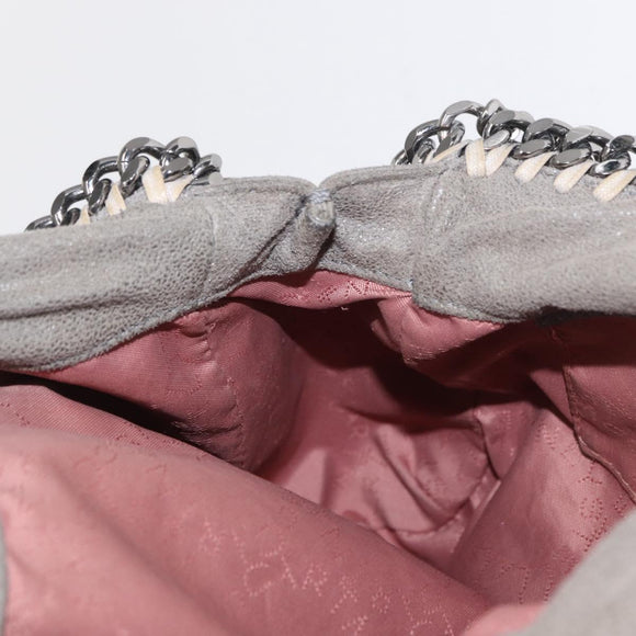 Stella MacCartney Chain Falabella Bag polyester Gray Silver 371223 Auth BA8009