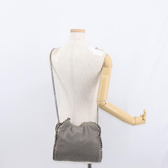Stella MacCartney Chain Falabella Bag polyester Gray Silver 371223 Auth BA8009