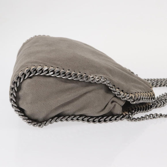 Stella MacCartney Chain Falabella Bag polyester Gray Silver 371223 Auth BA8009