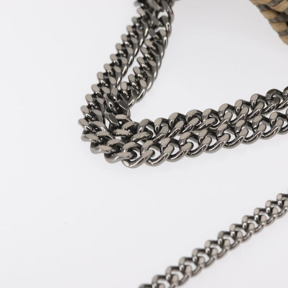 Stella MacCartney Chain Falabella Bag polyester Gray Silver 371223 Auth BA8009