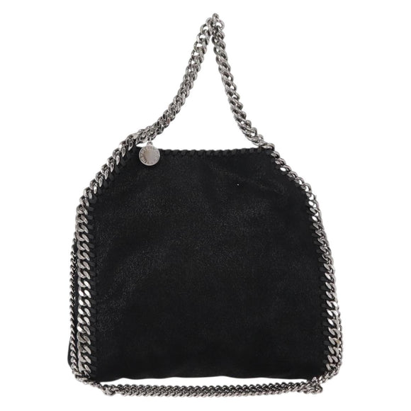 Stella MacCartney Chain Falabella Bag polyester Black Silver 371223 Auth BA8010