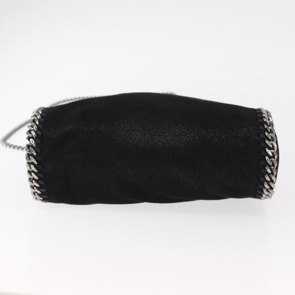 Stella MacCartney Chain Falabella Bag polyester Black Silver 371223 Auth BA8010