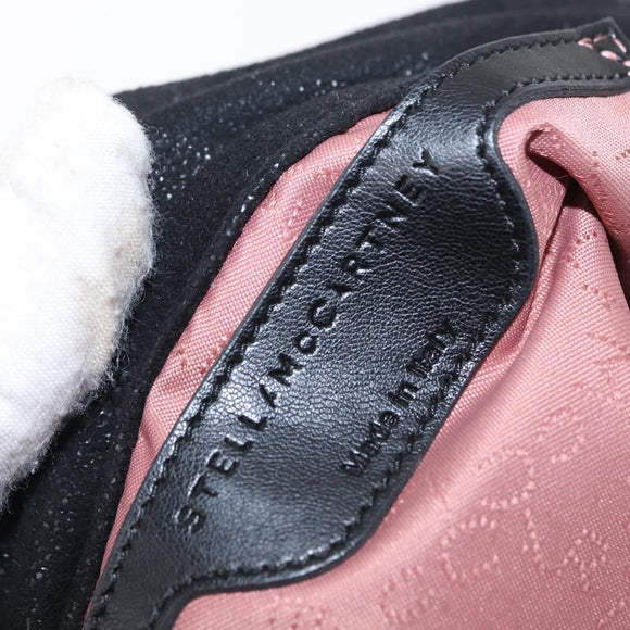 Stella MacCartney Chain Falabella Bag polyester Black Silver 371223 Auth BA8010