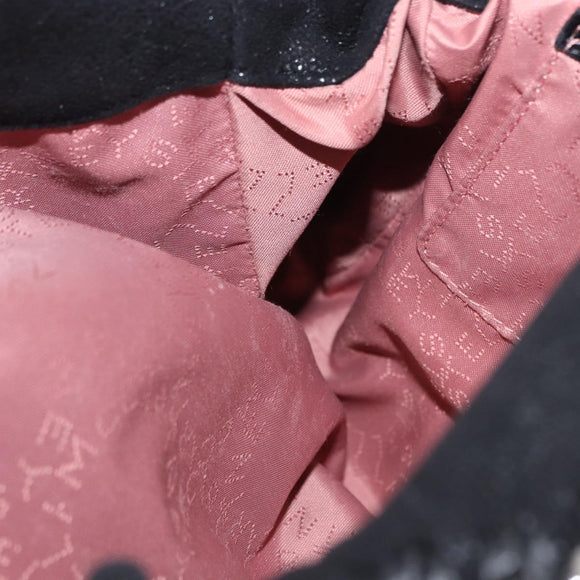 Stella MacCartney Chain Falabella Bag polyester Black Silver 371223 Auth BA8010