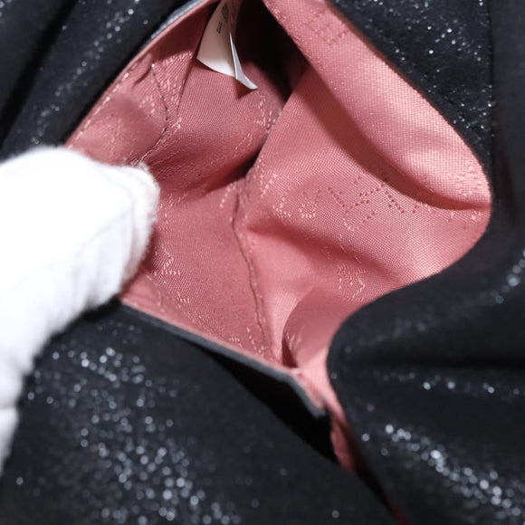 Stella MacCartney Chain Falabella Bag polyester Black Silver 371223 Auth BA8010