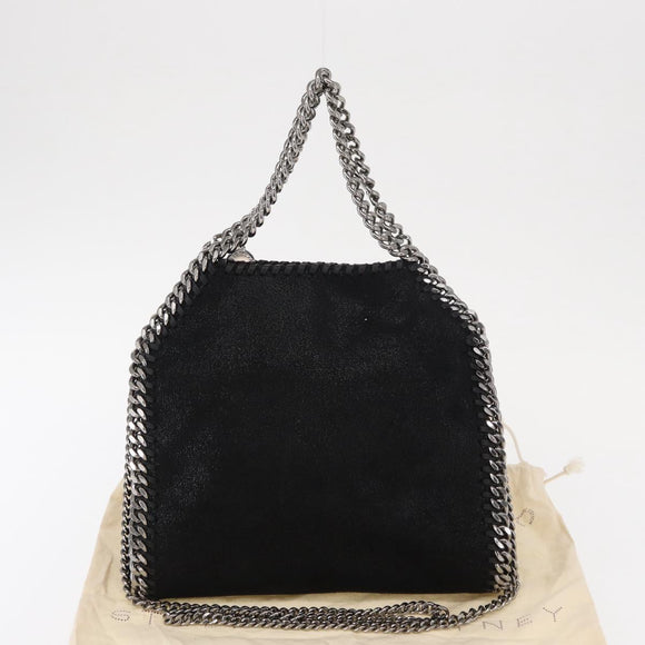 Stella MacCartney Chain Falabella Bag polyester Black Silver 371223 Auth BA8010