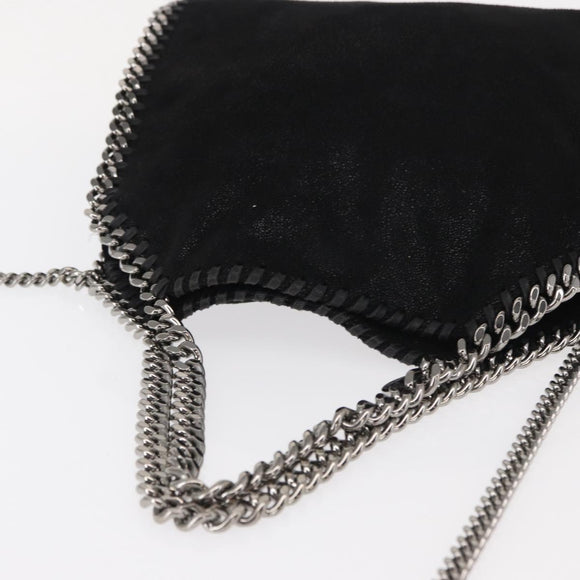 Stella MacCartney Chain Falabella Bag polyester Black Silver 371223 Auth BA8010