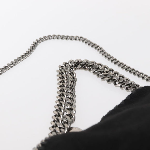 Stella MacCartney Chain Falabella Bag polyester Black Silver 371223 Auth BA8010