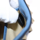 VALENTINO Studs Chain Shoulder Bag Leather Blue Gold Auth BA8011-11